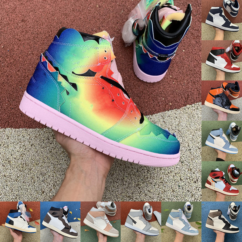 

High Mid Jumpman 1 1s basketball shoes OG Hyper Royal Silver toe travis scotts Chicago University Blue UNC Off Jordan Dark Mocha Twist men women running sneakers