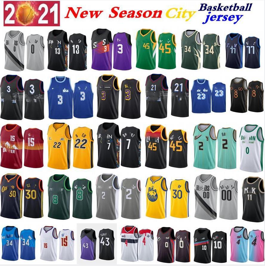 

Men Basketball jersey S-6XL 3 Davis 4 Rose 0 Lillard 15 Jokic 30 Curry 21 Embiid 22 Butler 2 Ball 7 Durant 13 Harden 1 Booker 12 Morant Team, White;black
