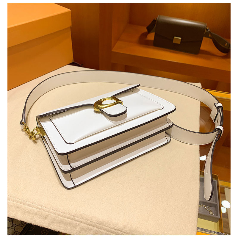 

Leather handbags single-shoulder messenger arm bag, White