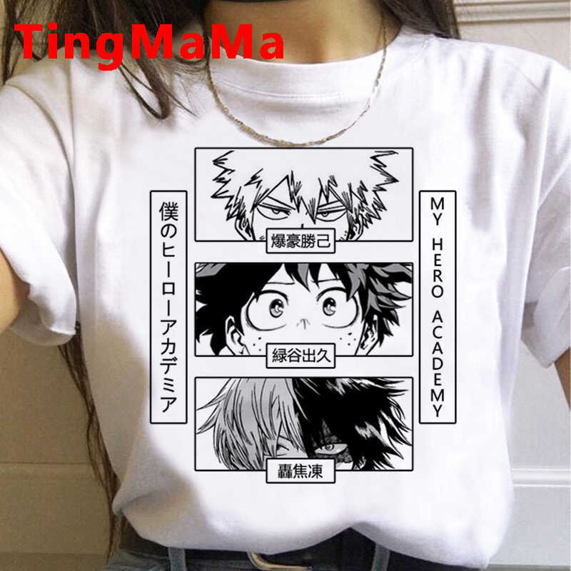 

Japanese Anime My Hero Academia T Shirt Women Kawaii Bakugou Cartoon Unisex Boku No Hero Academia Todoroki Graphic Tees Female X0621, 5641kkk