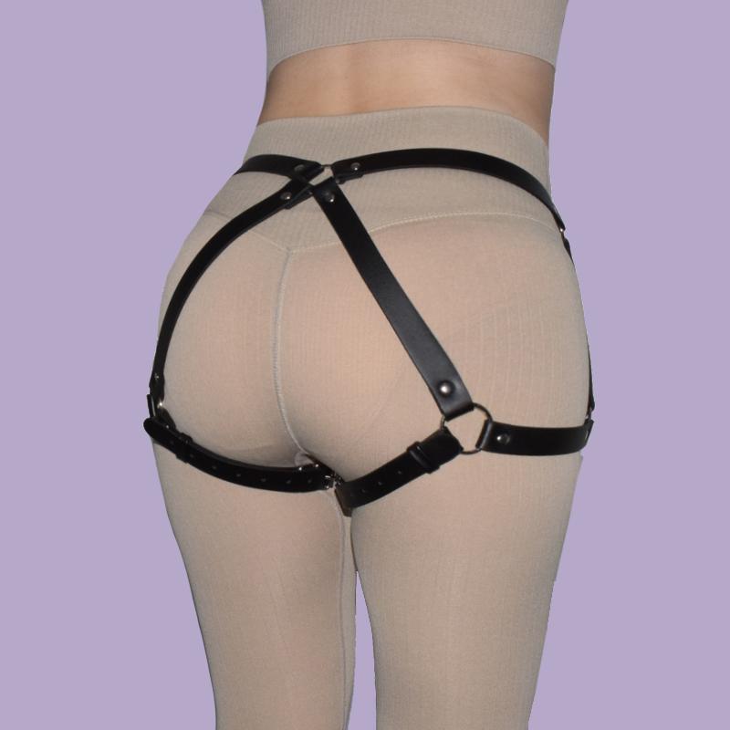 

Sexy Leather Waist Harness Belt Women Goth Stockings Garter High Straps Sculpting Suspender Harajuku Accessories Belts, Black;brown