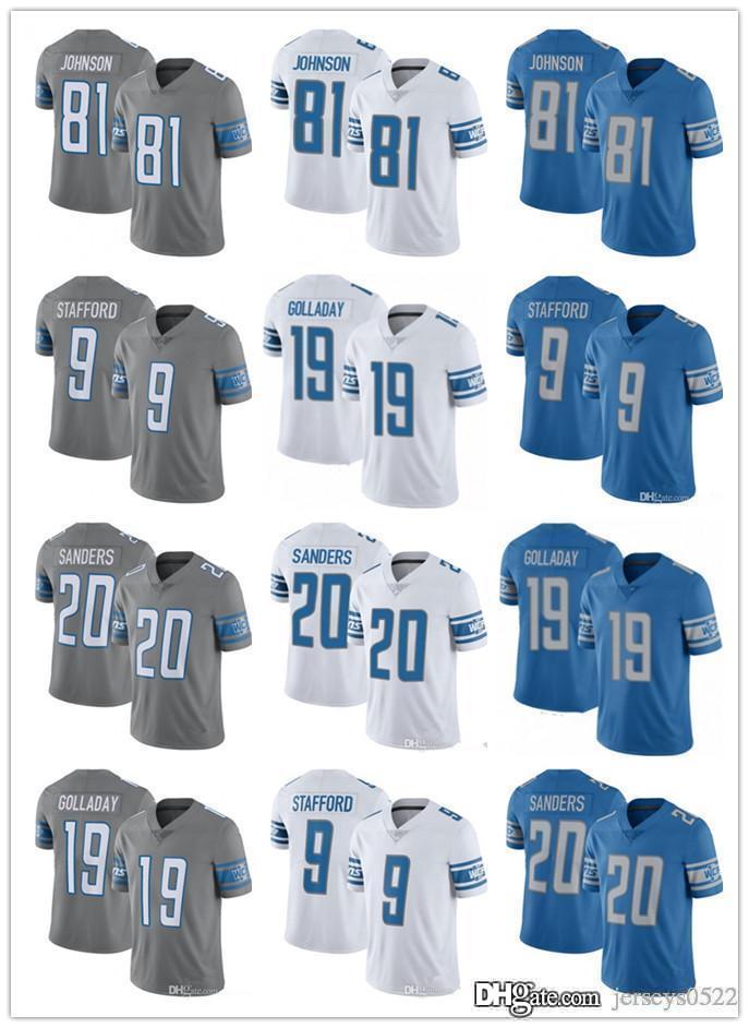 

Men Youth Women Detroit Lions 20 Barry Sanders 19 Kenny Golladay 9 Matthew Stafford 81 Johnson Football Jerseys Blue whi, Black;red