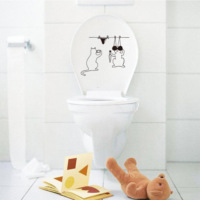 

Wall Stickers Home Decor Decal Funny Cartoon Cats Take A Po Art Sticker Wallpaper For Washroom Toilet Bathroom School