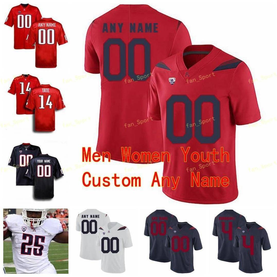 

NCAA College Jerseys Arizona Wildcats 11 Will Parks 13 Brandon Dawkins 14 Khalil Tate 16 Thomas Reid III Custom Football Stitched, As