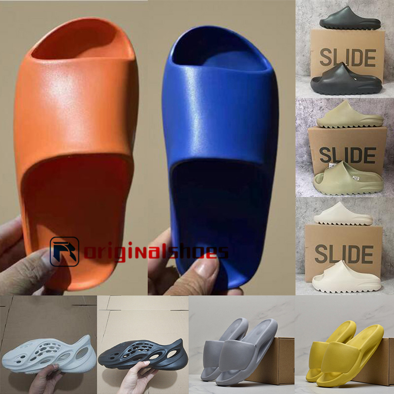 

Latest Foam Runner Sandals 36-47 Kanye Slides Pure Resin Core Orange Desert Sand Luxurys Designers Slippers Men Women flip flops Platform Gear Sandale