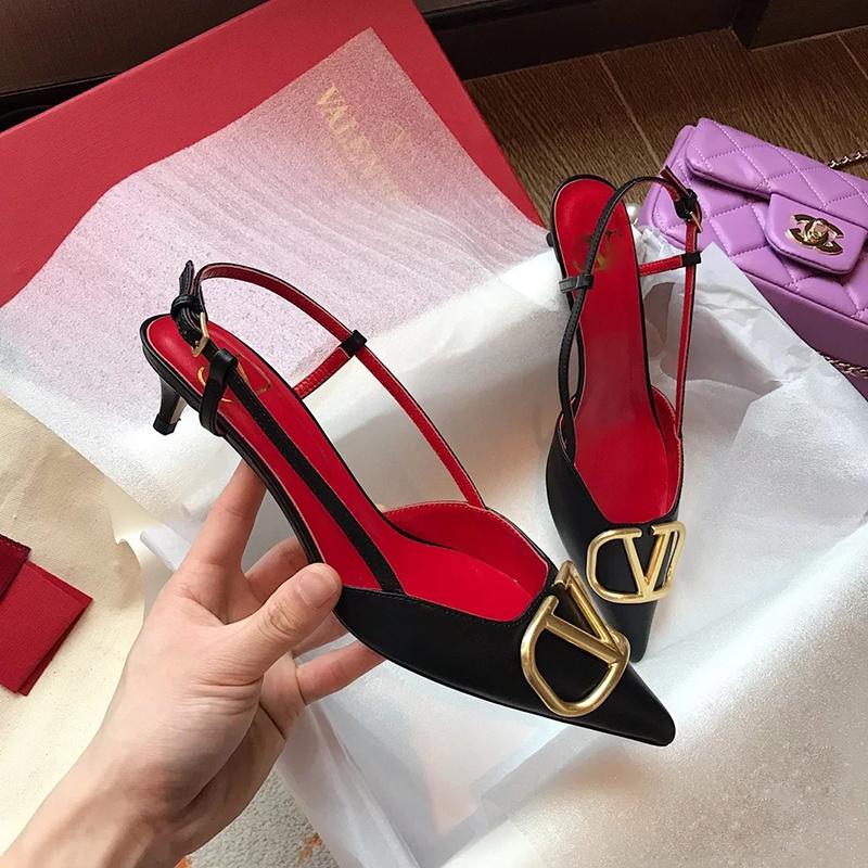 

Black High Heels Women's Stiletto Heel 21 Style V-pointed French Small Single Shoes Baotou Rhinestone Sandals Women