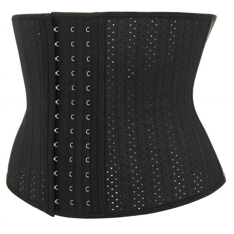 

Women's Shapers Women Waist Cinchers Ladies Corset Shaper Band Sexy Body Slimming Building Front Buckle Three Breasted 25 Steel Boned, Black 2