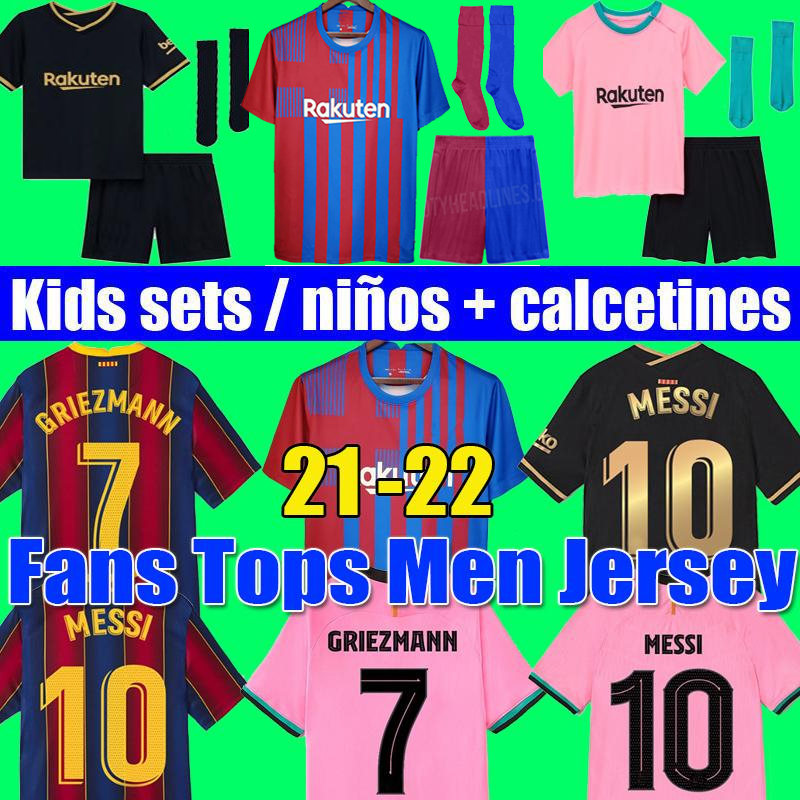 

MESSI Barcelona soccer jerseys BARCA FC 20 21 22 ANSU FATI 2021 2022 GRIEZMANN F.DE JONG COUNTINHO DEST FOOTBALL kit shirt men kids sets socks Women Long sleeve, Ireland 90 home