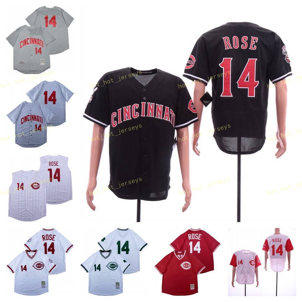 

Retired 14 Pete Rose Baseball Jersey Vintage Retro Cooperstown Mesh Stitched Pullover, Men