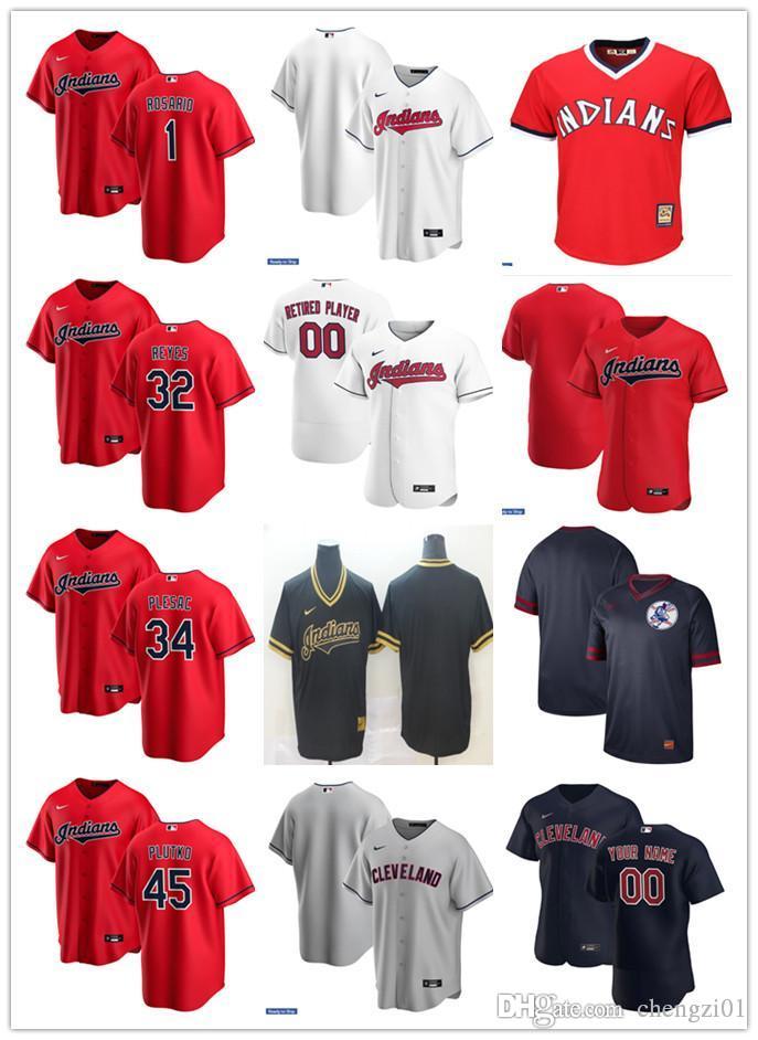 

Men Women Youth Cleveland Indians 34 Zach Plesac 45 Adam Plutko 32 Franmil Reyes 1 Amed Rosario Custom Baseball Jersey Blank red, Blue;black