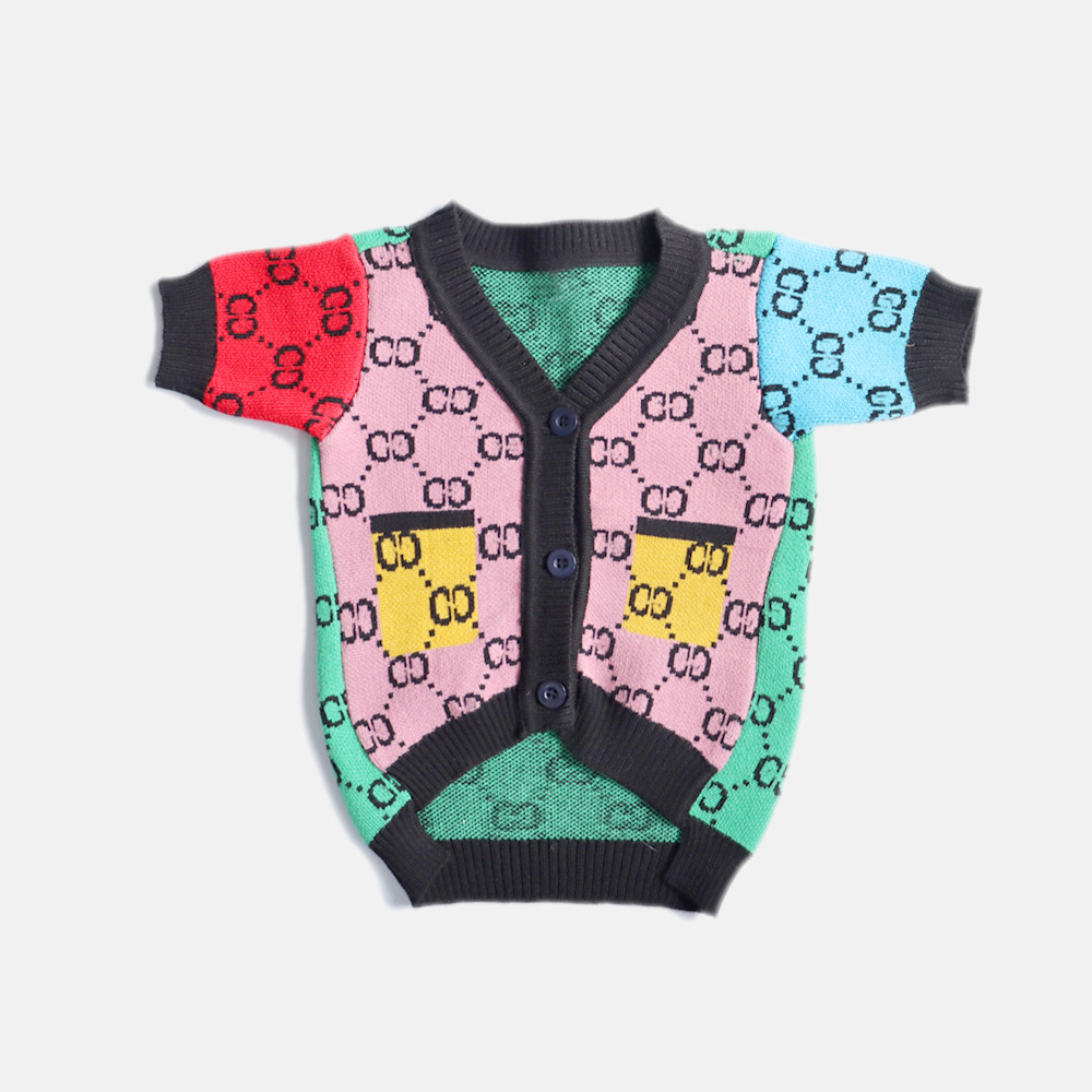 

Dog apparel cardigan G letter knitted tide brand pet sweater autumn and winter cat dog clothes jacket outwears coat Size:XS-XXL 2021 DHL