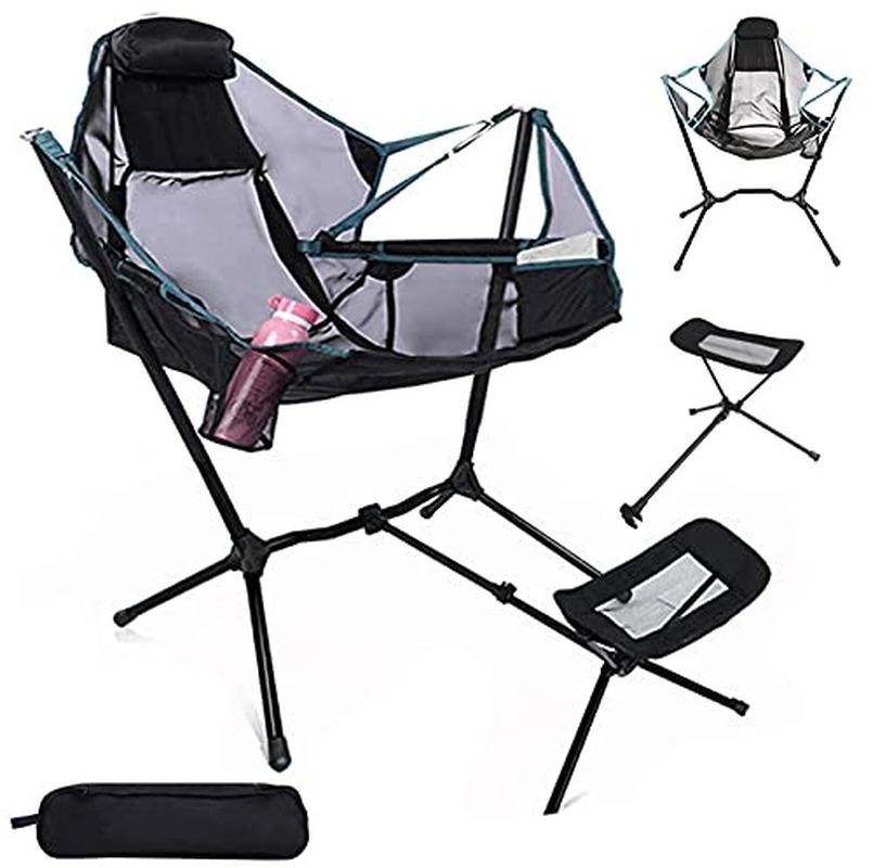 

Camp Furniture Moon Chair With Backrest Suitable For Beach Park Balcony Camping Picnic Portable Seat Handbag Foot