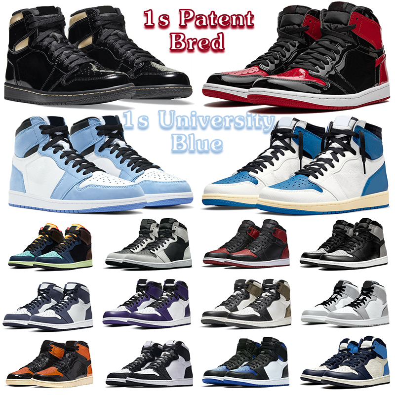 

Hotsael 1s Bordeaux Jumpman For Men Basketball Shoes Bred Patent University Blue Twist Hyper Royal Pine Green Prototype Mens Women Trainers, Black metallic gold