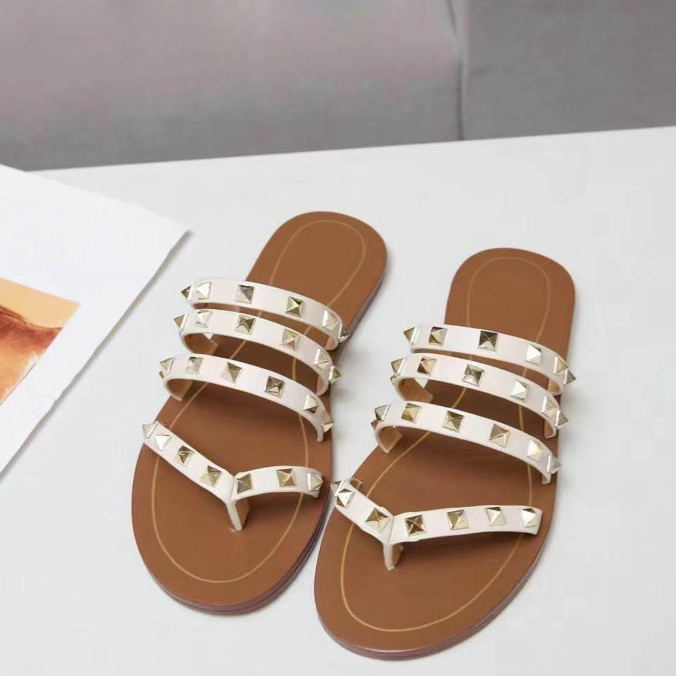 

2021 Designer Rubber slide sandal Floral brocad slipper Gear bottoms Flip Flops women Beach causal size, Black