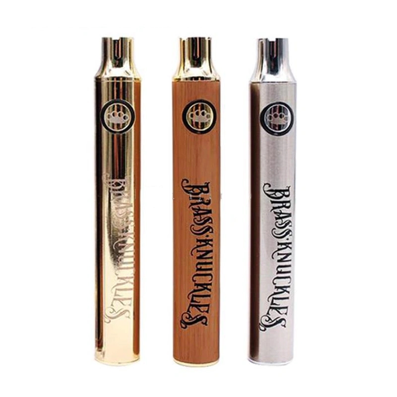 

Brass Knuckles Battery 650mAh And 900mAh Wood Vape Pen Preheat VV Variable Voltage For 510 Thread Cartridge