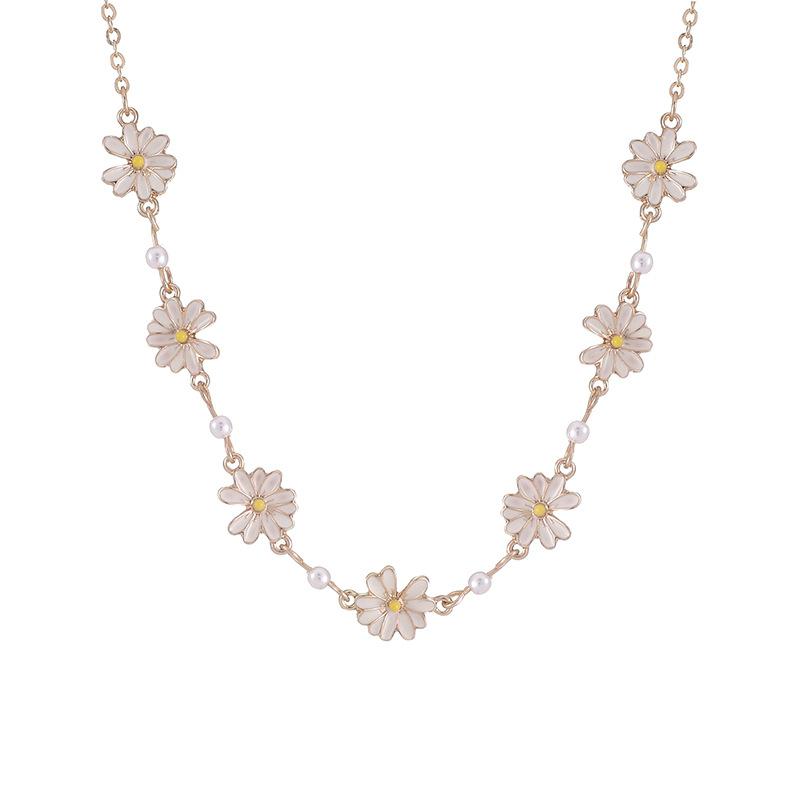 

Pendant Necklaces Trendy Style Cute Fashion Floral Gold Bracelet And Necklace For Women Girlfriend Student Jewelry Accessories Gifts