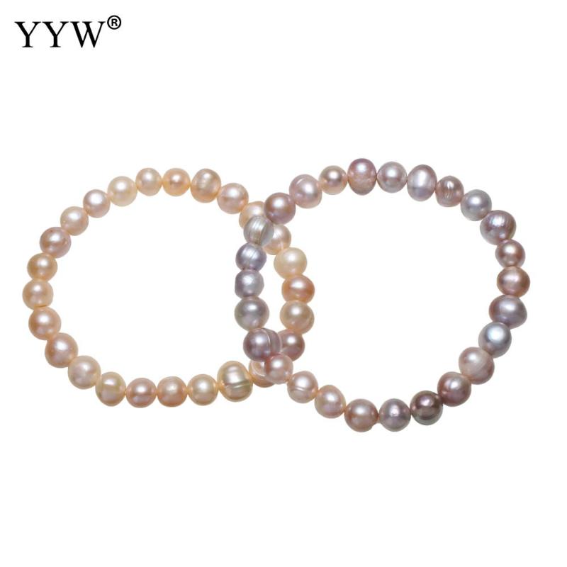 

Beaded, Strands Freshwater Cultured Pearl Bracelet Potato Natural For Woman 9-10mm Sold Per Approx 7.5 Inch Strand, Black