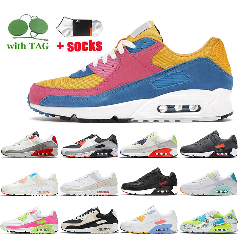 

Grey Dot Women Mens AirMax 90 Running Shoes Multicolor Suede Air Max 90s Sports Sneakers White Pink Pastel Future Bright Orange Accents Solar Flare Runner Trainers, #27 be ture 36-45