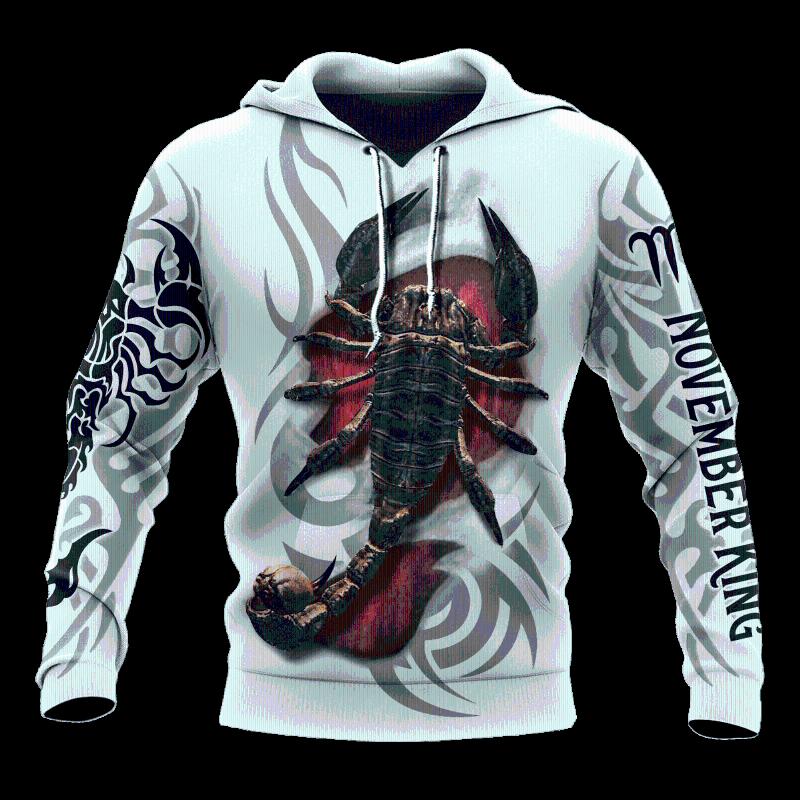 

Men's Hoodies & Sweatshirts Mens Casual 3D Print November Scorpio Tattoo Man Pullover Women Hood Sweatshirt Hip-Hop Jacket Unisex Streetwear