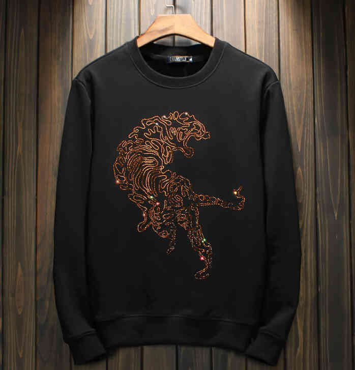 

Men's Hoodies & Sweatshirts Casual Shirts Diamond fashion hoody design, Black