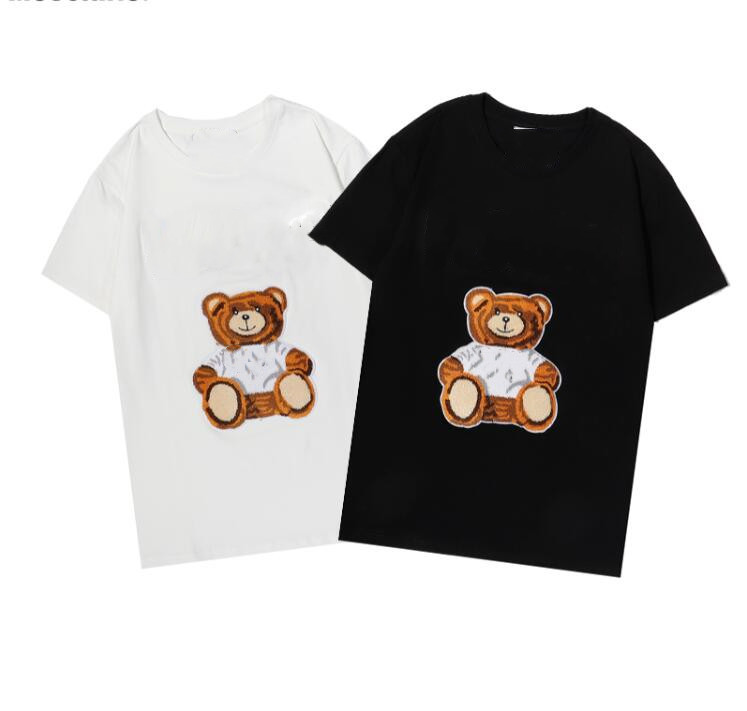 

2021 Summer Woman T Shirts Black White Mens Fashion Letters Tops Men and Women drilling Casual T-Shirt S-XXL