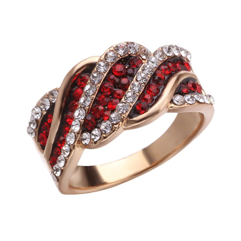 

Cluster Rings Red Zircon Alloy Geometric Ring Woman Summer Fashion Exaggerated Accessories Banquet Jewelry Gift Girl