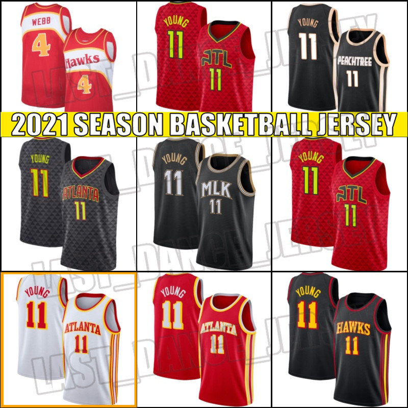 

Trae 11 Young MLK Black Jersey Atlanta Hawks Jersey Throwback Spud 4 Webb Jerseys XCVM210A, Black;red