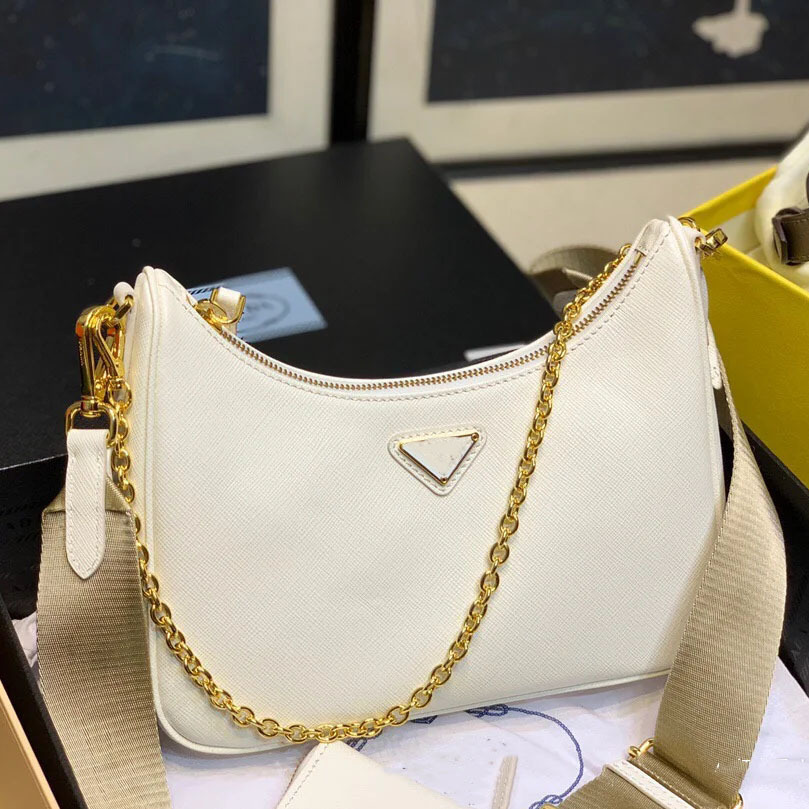 

70% OFF Luxury design handbag 1bh204 women's 2021 new 2005 saffiano hand full skin three in one bag of cow leather 8HOY, White