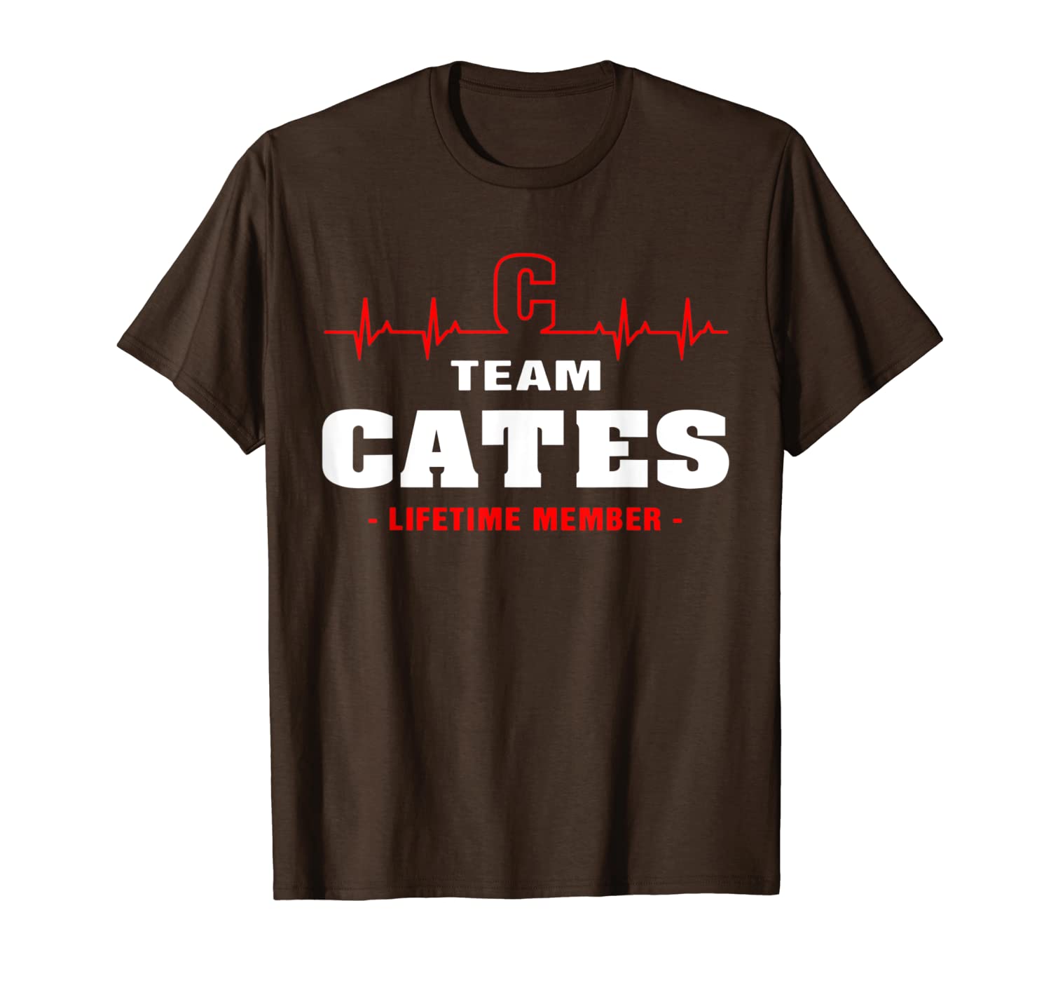 

team cates lifetime member shirt surname, last name gift t-shirt, White;black
