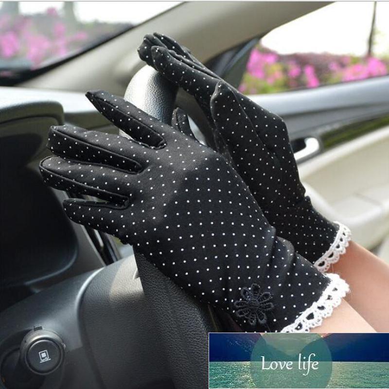 

Women's Fashion Flower Summer Gloves Lace Patchwork Gloves Anti-skid Sun Protection Driving Short Thin Gloves Dot Women