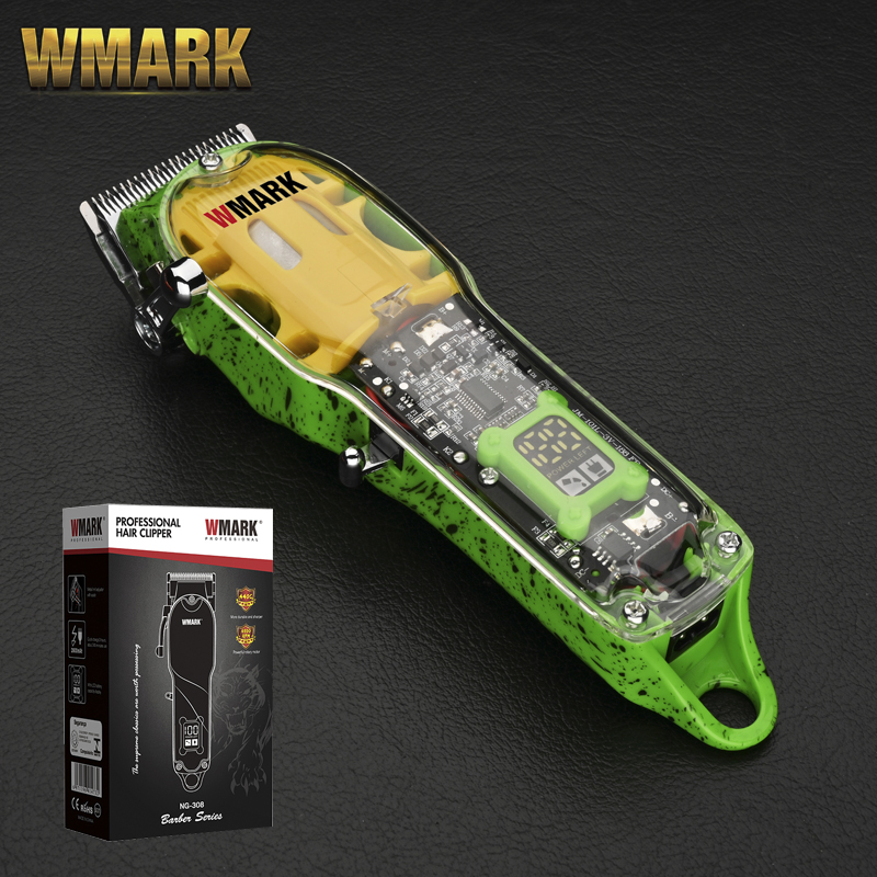 

2021 WMARK NG-108 Hair Cutting Machine Transparent Style Professional Rechargeable Clipper Cord & cordless Hair Trimmer