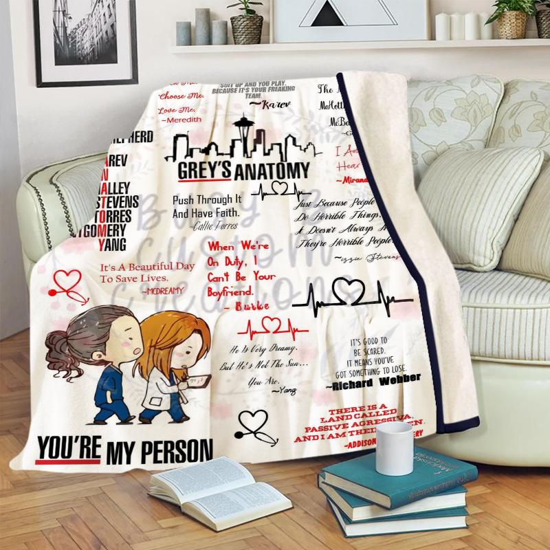 

Blankets 3 Size Grey's Anatomy Friendship Blanket High Quality Flannel Warm Soft Plush On The Sofa Bed Suitable