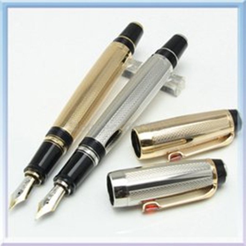 

High Quality Bohemia monte silver/gold metal Fountain Pen with gemstone14 K nib office school stationery classic ink pens, Picture color