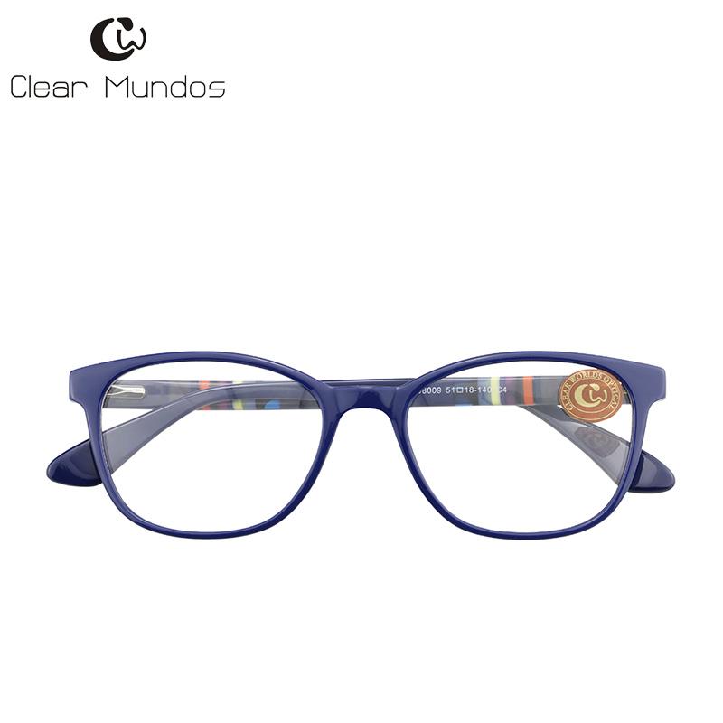 

Fashion Sunglasses Frames CLEAR MUNDOS Square Unisex Eyewear Injection Acetate Frame Arm Combined Color Myopia Optic No Diopter Demo Lens