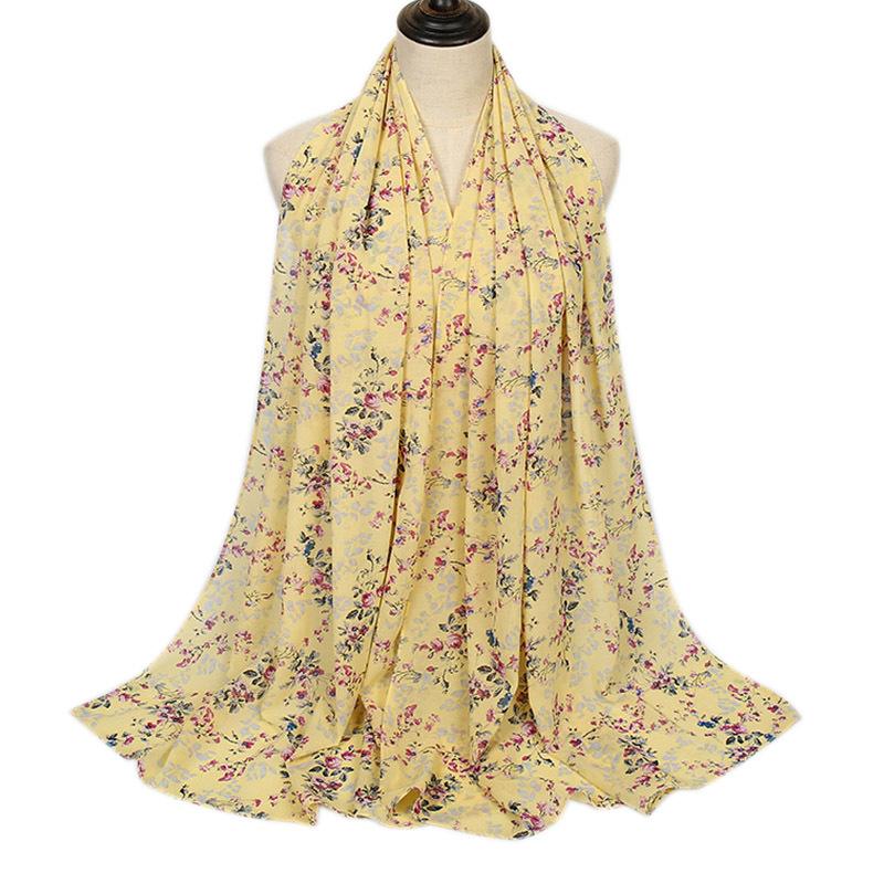 

Scarves Pearl Chiffon Printed Scarf Women Malaysian Velvet Turban Islamic Clothing Hijab Headscarf