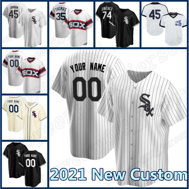

74 Eloy Jimenez Custom White Jersey Sox Baseball 45 Michael 7 Tim Anderson 8 Bo Jackson 10 Yoan Moncada 55 Carlos Rodon Chicago 30 Delmonico, Blue;black