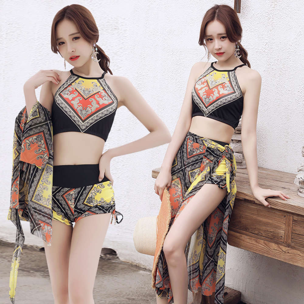 Baya Swimsuit Women's Three Piece Suit Sexy Small Chest Bikini Hot Spring triangl swimwear-image-692537888