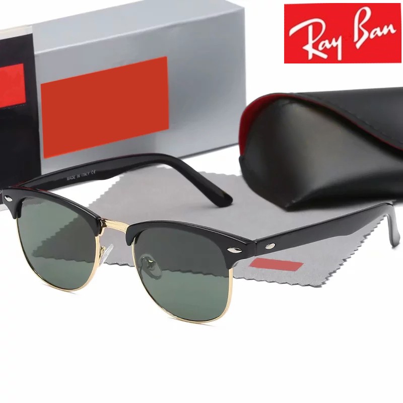 

High Quality Ray Men Women Sunglasses Vintage Pilot Wayfarer Brand Sun Glasses Band UV400 Bans With box and case 3016, White;black