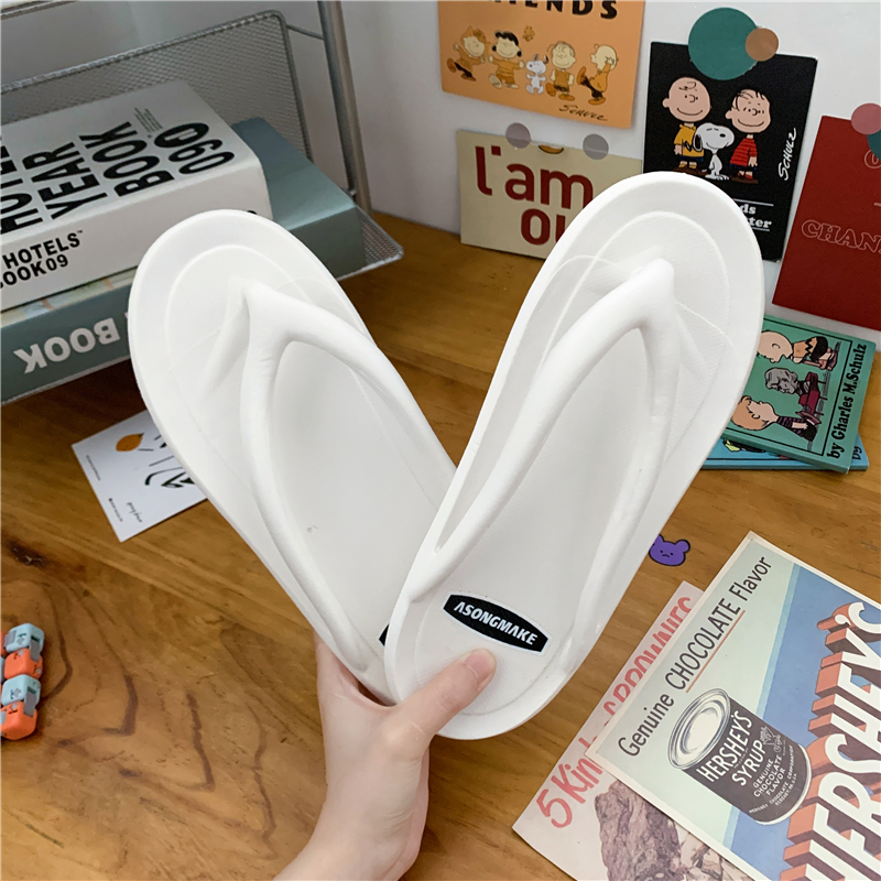 

2022 New Summer Flip Flops Men Sandals Bathroom Slippers Women Beach Shoes Garden Wading Couples Soft EVA Slides Flat, White