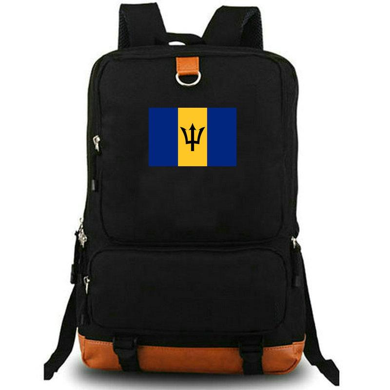 

Backpack Barbados Bridgetown Flag Schoolbag BRB Country Banner Rucksack Satchel School Bag Laptop Day Pack, Black
