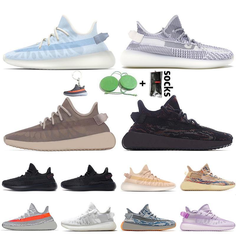 

Women Mens Kanye V2 Running Shoes MX Oat Rock Mono Clay Ice Mist Cinder Sports Sneakers Beluga Reflective Sta Iih YEEZIES BOOST 350\u52aa V2, Blue