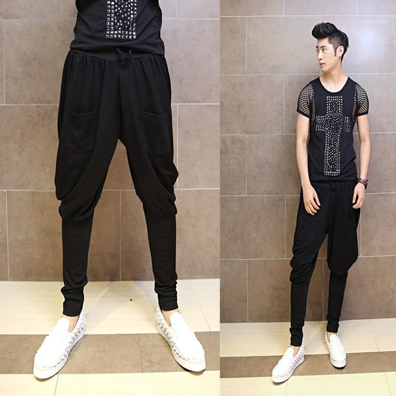 

Hip Hop Loose Wide-leg Harem Pants Casual Cross-pants Men's Joggers Dance, Black