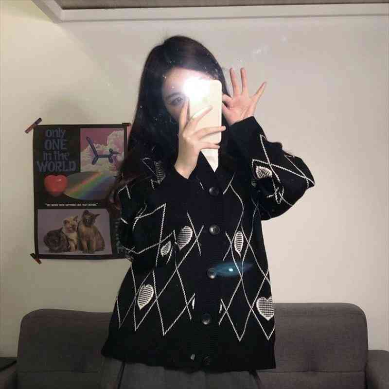 

Fall Autumn Women Selling Crop Top Sweater Cardigan Women Korean Fashion Netred Casual Knitted Ladies Tops Ay193, White;black