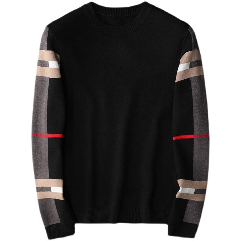 

Men's Knitted Sweaters Men knitted sweater Fall 2021 fashion casual collar large size warm, Black