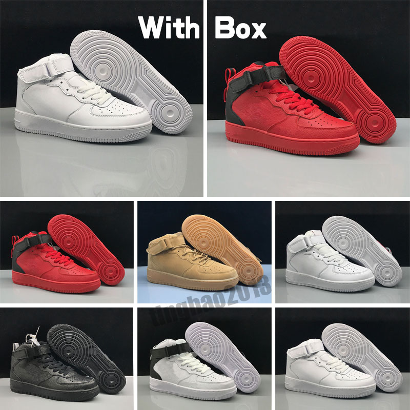 

2021 Forces Men Low Skateboard Shoes One Unisex 1 Knit Euro High Women All White Black Red Leather Trainer Sneaker 36-45 #58 F7uA#