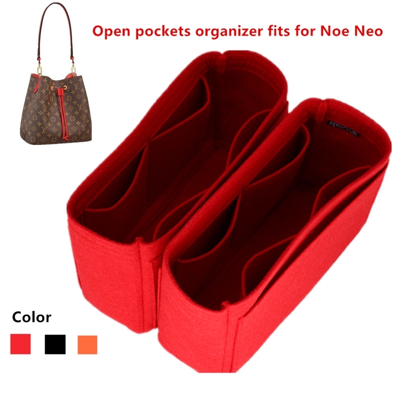 

Fits For Neo noe Insert Bags Organizer Makeup Handbag Open Organizer Travel Inner Purse Portable Cosmetic base shaper for neonoe 210322