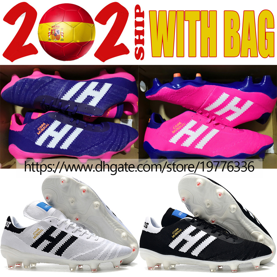 

Copa Mundial 70Y FG Primeknit Cleats Mens Low Soccer Boots Outdoor Training Breathable Lightweight Football Shoes Blue Pink White Black botas de futbol US6.5-11.5, Shoes original box