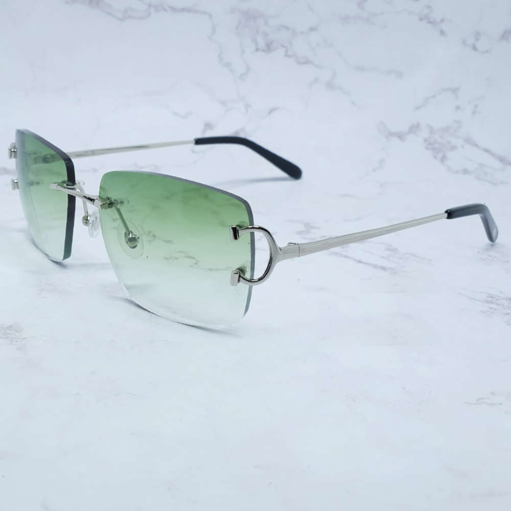 

sunglasses Fashionable sun frames Luxury Vintage Rectangle Sunglasses Men Glasses Women Carter Designer Square Rimless Sun Shades Eyewear Le, Black