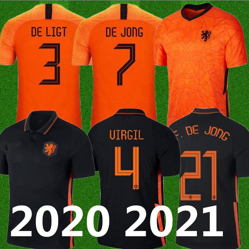 

menMEMPHIS 2021 Dutch national team football jersey DE JONG DE LIGT STROOTMAN VAN DIJK VIRGIL 2022 football jersey adult men + children's eq, Black;yellow