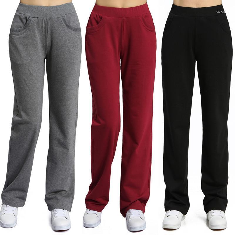 

Women's Pants & Capris Women High Waist Sweatpants Pantalon Femme Loose Cotton Trousers Plus Size XXXL Casual Straight Long HK4191, Black;white